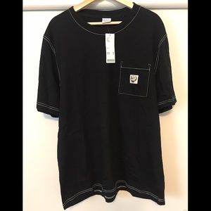 Black Tee with White Stitching